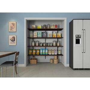 16 in. D x 72 in. W x 84 in. H Espresso Solid Wood Wall Mount Pantry Closet Kit