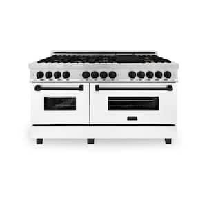 Autograph Edition 60 in. 9 Burner Double Oven Dual Fuel Range in Stainless Steel, White Matte and Black Matte