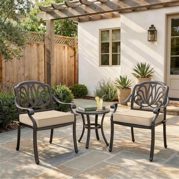 19 in. x 19 in. x 4 in. (2-Pack) Square Outdoor Patio Seating Repacement Lounge Chair Dining Seat Cushion Sand