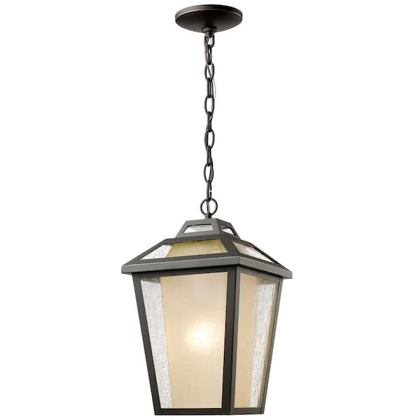 Unbranded Memphis 15.88 in. 1-Light Oil Rubbed Bronze Outdoor Hardwired Weather Resistant Pendant Light with No Bulbs Included