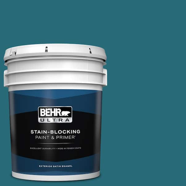 BEHR ULTRA 5 gal. #M470-7 Blue Stream Satin Enamel Exterior Paint & Primer