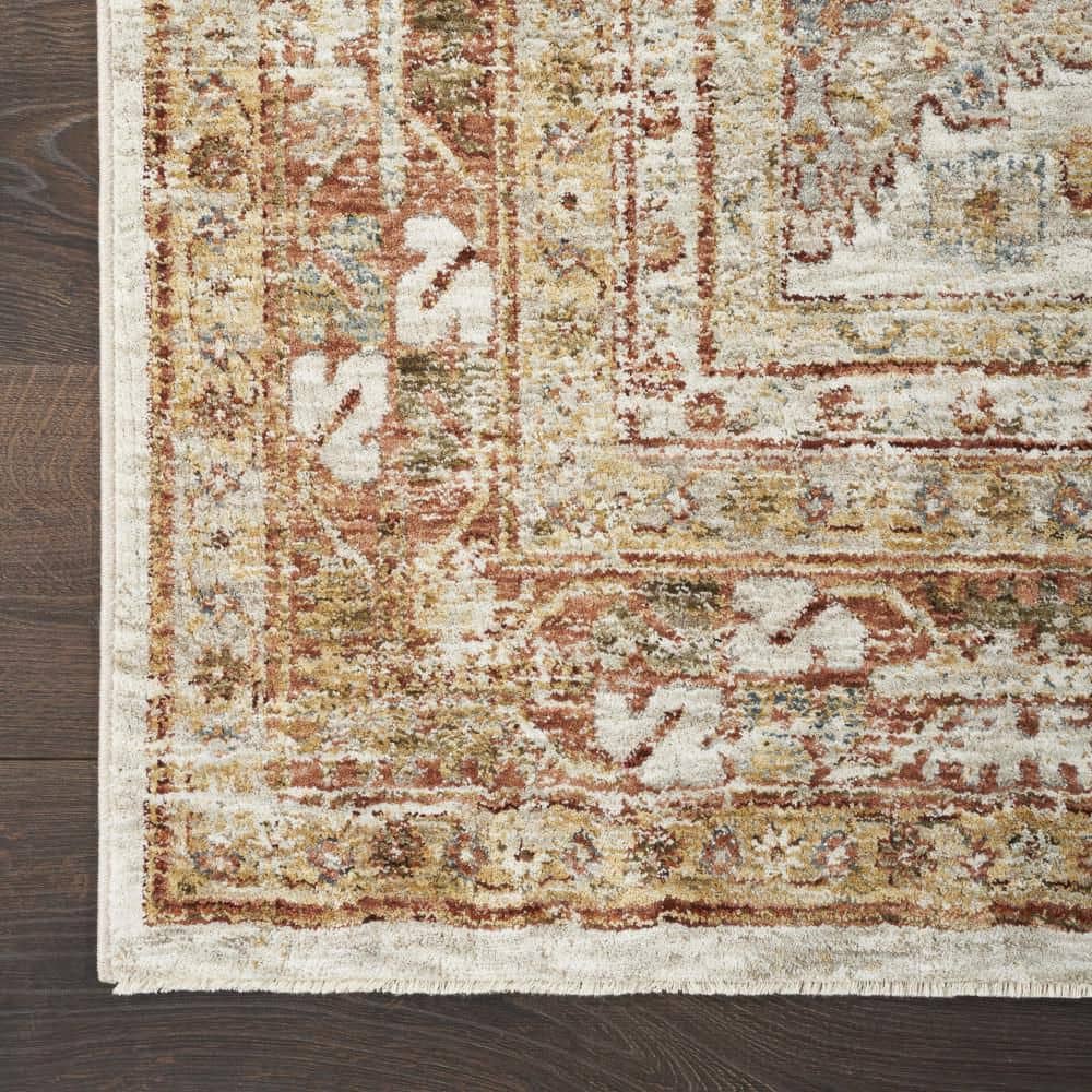 Ivory Multi Synthetic Rectangular Aztec Area Rug