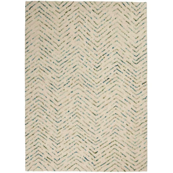 Vail Iv/Green 5 ft. x 7 ft. Contemporary Area Rug