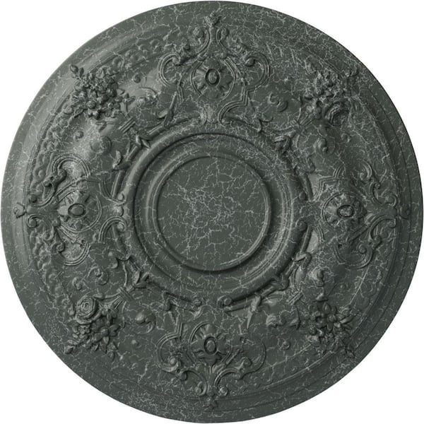 Ekena Millwork 2" x 29-1/4" x 29-1/4" Polyurethane Darnay Ceiling Moulding, Athenian Green Crackle
