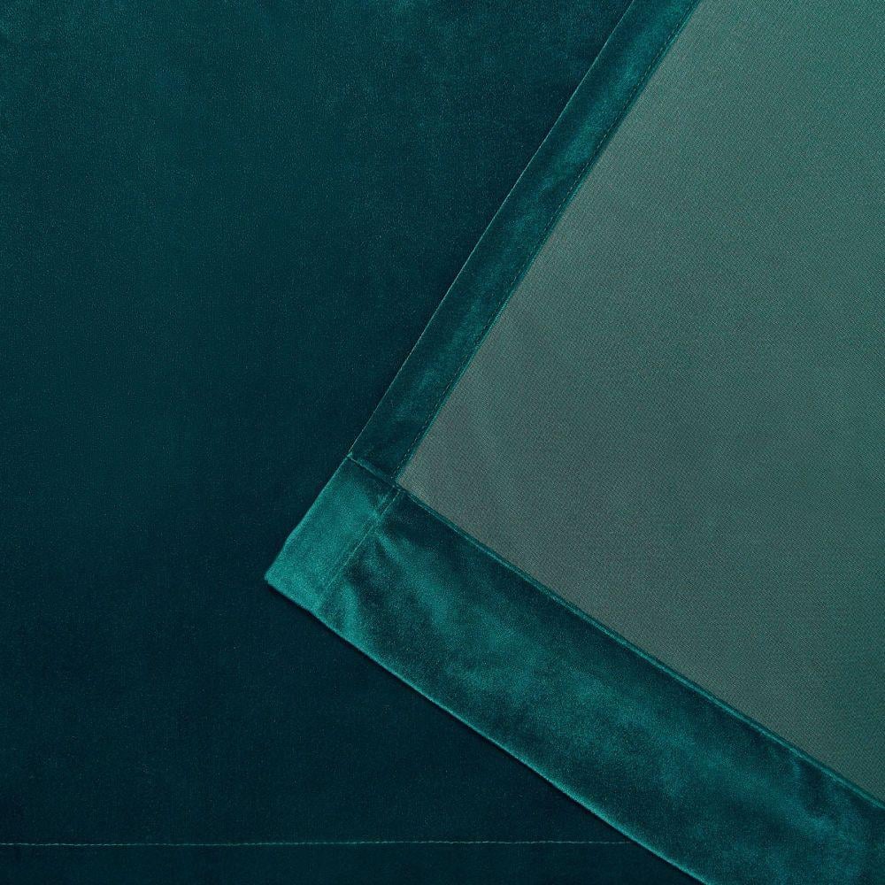 Velvet Teal Solid Polyester 52 in. W x 84 in. L Hidden Tab Top Light Filtering Curtain Panel (Double Panel)