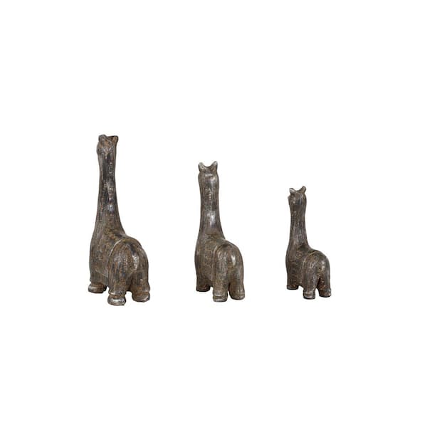 Litton Lane Black Metal Llama Sculpture (Set of 3) 18998 - The Home Depot