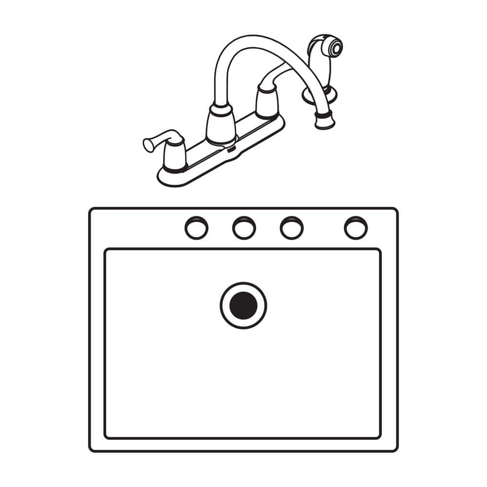 Chrome Deck Mounted Commercial Kitchen Faucet with Side Spray