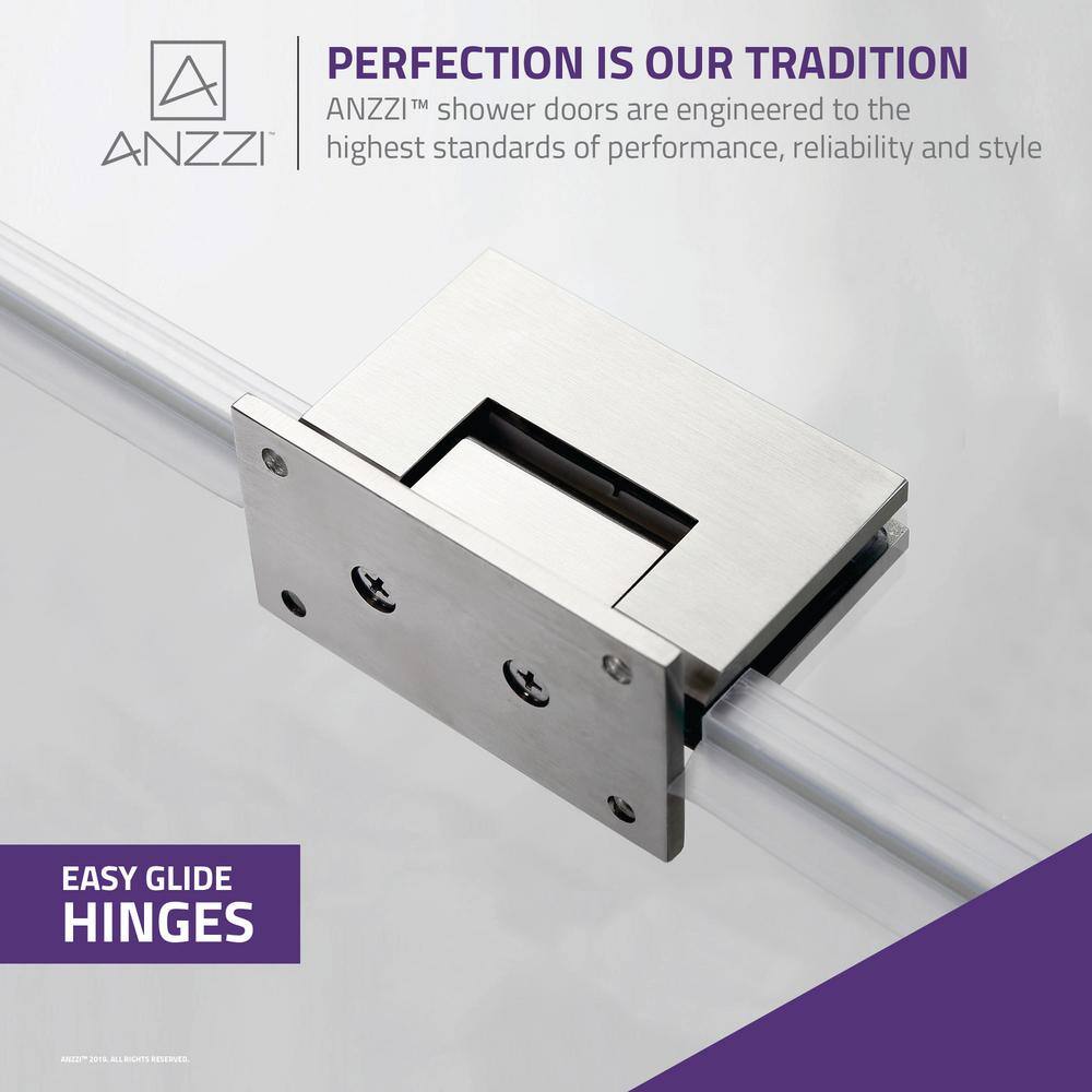 Fellow Series 24" x 72" Brushed Nickel Frameless Shower Door