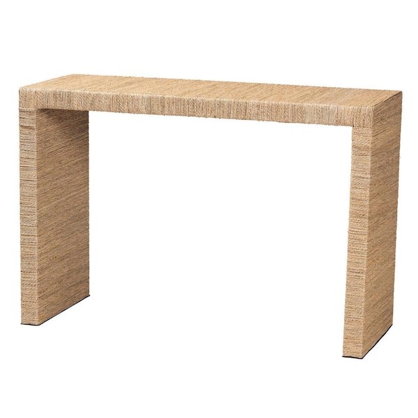 bali & pari Colandra 47.2 in. Natural Seagrass Rectangle Wicker Console Table
