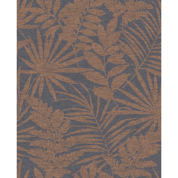 Superfresco Easy Fenne Tropical Leaf Rust/Grey Paper Strippable Roll (Covers 56 sq. ft.)