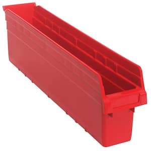 Store-Max 8 in. Shelf 3.6 Gal. Storage Tote in Red (16-Pack)