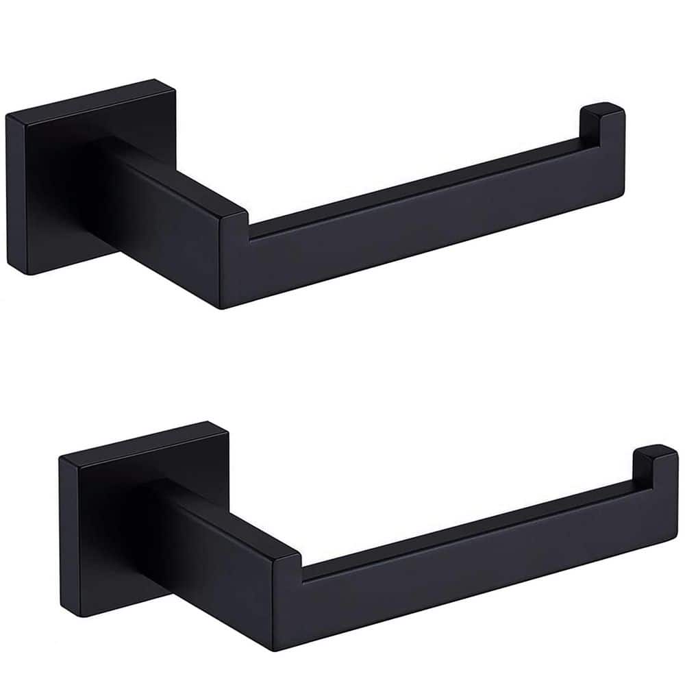 2 Pack Bathroom Wall-Mount Single Post Toilet Paper Holder Rustproof Tissue Roll Dispenser in Matte Black price history on PriceWatchPro