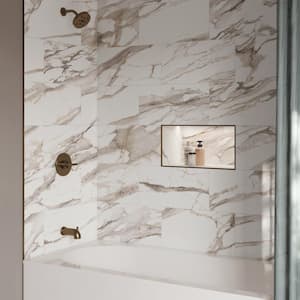 Sample - Impero Calacatta Oro 6 in. x 6 in. Marble Look Porcelain Floor and Wall Tile