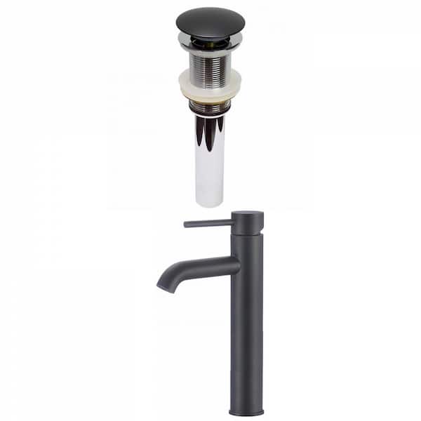 Unbranded Katrina Single Handle Vessel Sink Faucet with Pop-Up Drain in Black 16GS-29496