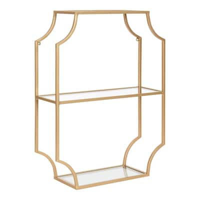 Floating Shelf Gold Decorative Shelving Accessories Shelving The Home Depot