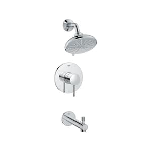 Essence 1-Handle Wall Mount Tub and Shower Trim Kit in StarLight Chrome with Tub Spouts - 1.75 GPM (Valve Not Included)