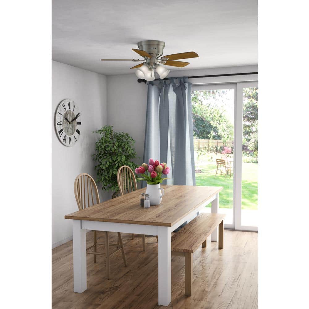 Antique Pewter 42" Low Profile Ceiling Fan with Reversible Chestnut/Walnut Blades
