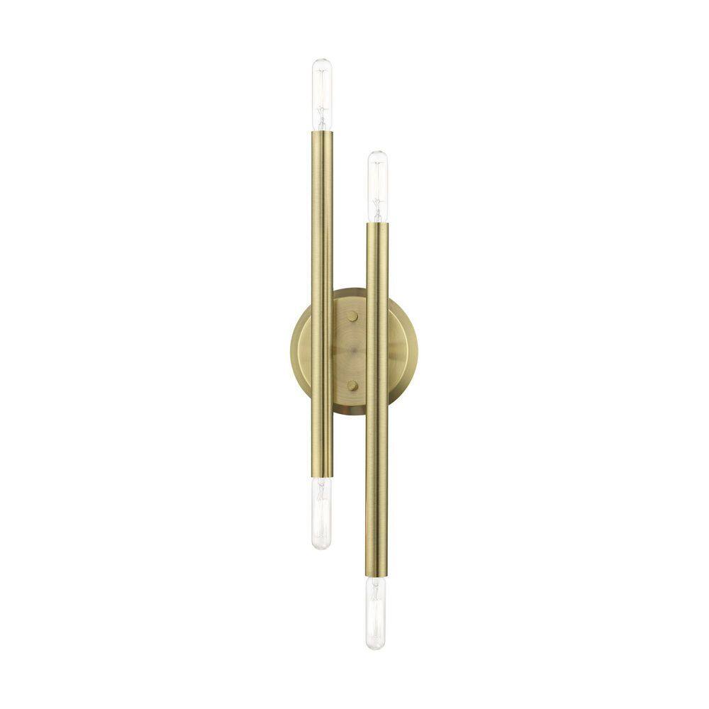 Antique Brass 4-Light ADA Compliant Wall Sconce