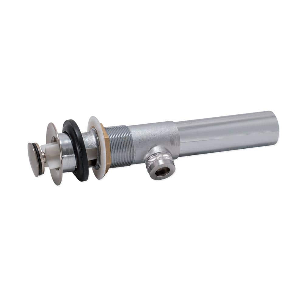 Brushed Nickel Bathroom Sink Pop-Up Assembly with Brass Tailpiece