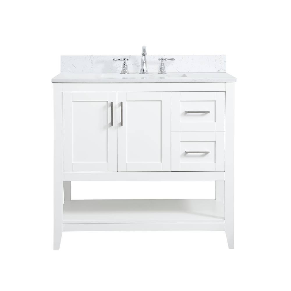 Simply Living 36 in. W x 22 in. D x 34 in. H Bath Vanity in White with Cala