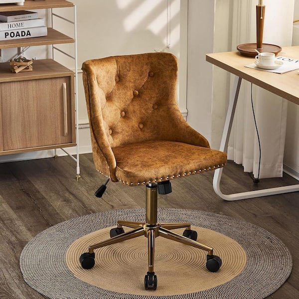 Winado Velvet Adjustable Height Drafting Chair in Mustard