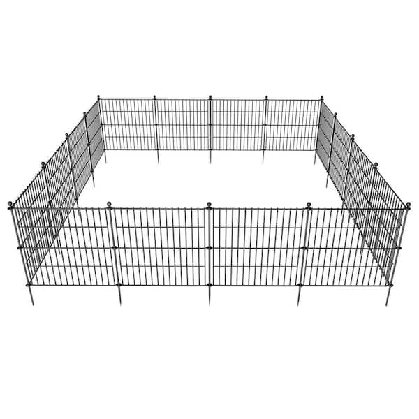 No Dig Decorative Outdoor Garden Fence 24 in. H x 20 ft. L Rustproof Metal Wire Panel Animal Barrier Dog Rabbits Patio