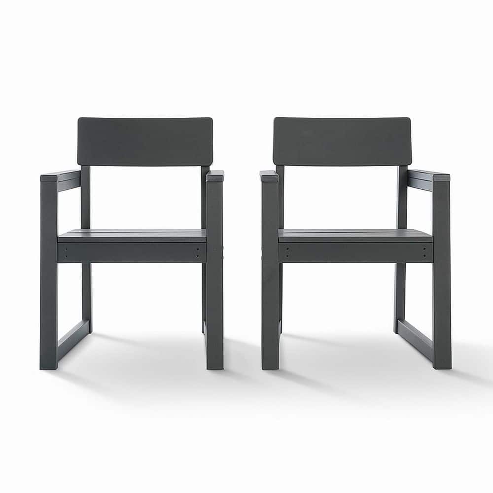 Grey HDPE Outdoor Dining Chair in Grey with Arms price history on PriceWatchPro