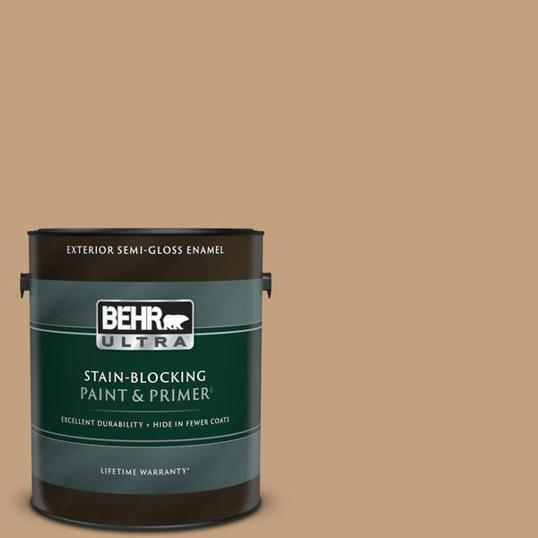 BEHR ULTRA 1 gal. #S280-4 Real Cork Semi-Gloss Enamel Exterior Paint & Primer