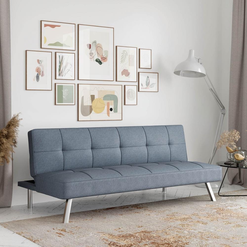 Serta Calgiri 66.1 in. Light Grey Fabric 3-Seater Armless Convertible  Tuxedo Sofa SCCALG3BS2043 - The Home Depot