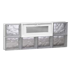 31 in. x 11.5 in. x 3.125 in. Frameless Wave Pattern Vented Glass Block Window