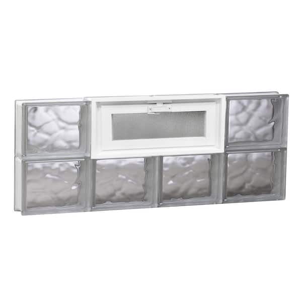 Clearly Secure 31 in. x 11.5 in. x 3.125 in. Frameless Wave Pattern Vented Glass Block Window
