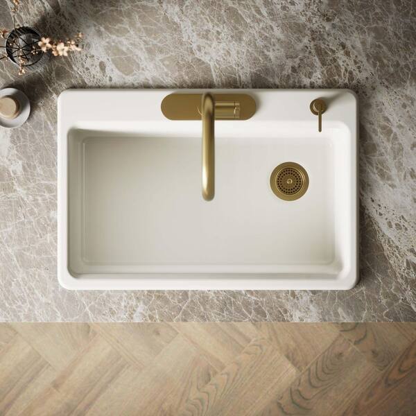 KOHLER Riverby Drop-In Cast Iron 33 in. 4-Hole Single Bowl Kitchen