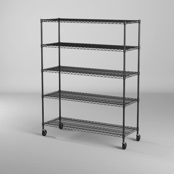 Rolling Steel Wire Shelving Unit 60, Trinity Ecostorage 5 Tier Nsf Wire Shelving Rack With Wheels