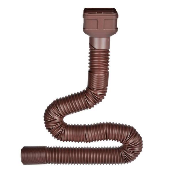 Angel Sar 7 ft. Brown Long Gutter Downspout Extensions, Outer Diameter 3 in. Downspout Extender for Rainwater Drainage Flexible