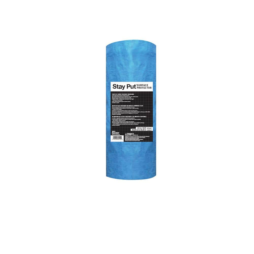 Stay Put Blue 2 ft. x 100 ft. Plastic Surface Protector