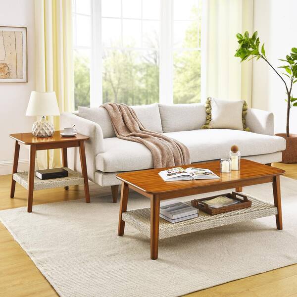 Amazon.com: FINECASA Round Rattan Coffee Table, 32'' Wicker
