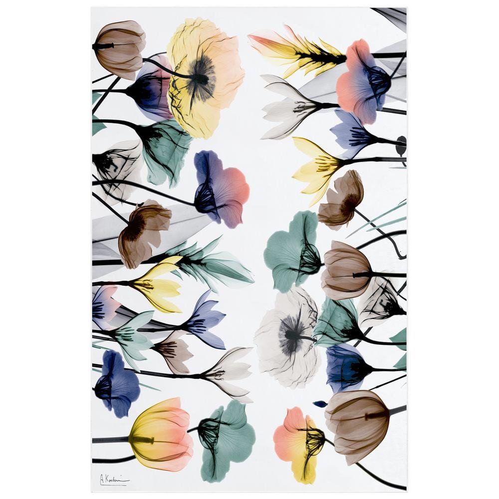 Multi-Colored 5 ft. x 8 ft. Floral Pleasures I Washable Flowers Art Area Rug price history on PriceWatchPro