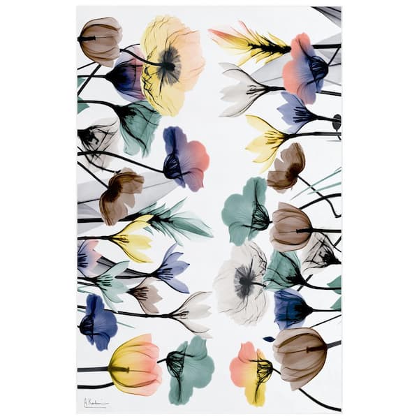 Multi-Colored 5 ft. x 8 ft. Floral Pleasures I Washable Flowers Art Area Rug