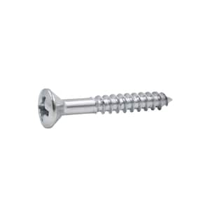 #6 x 1 in. Phillips Oval Head Zinc Plated Wood Screw (6-Pack)