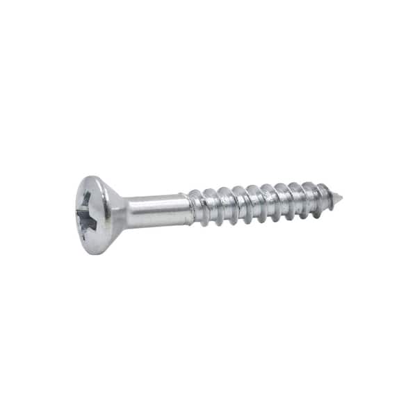 Everbilt #6 x 1 in. Phillips Oval Head Zinc Plated Wood Screw (6-Pack)