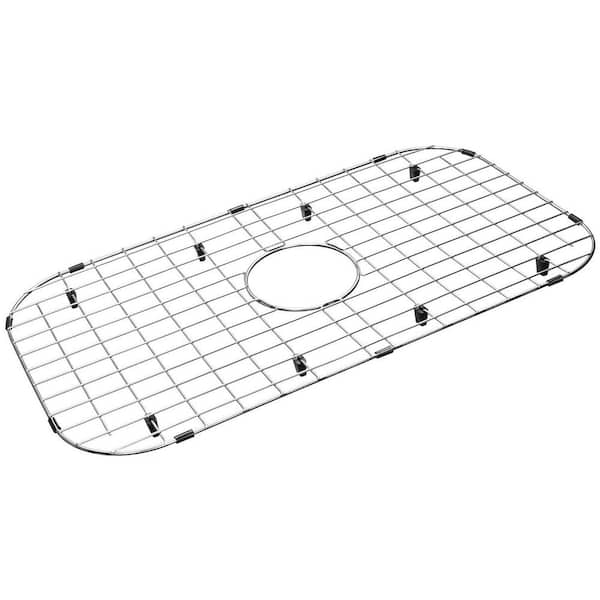 26 in. L x 14 in. W 304 Stainless Steel Sink Protector Grid, Centered Drain with Corner Radius, Easy to Assemble