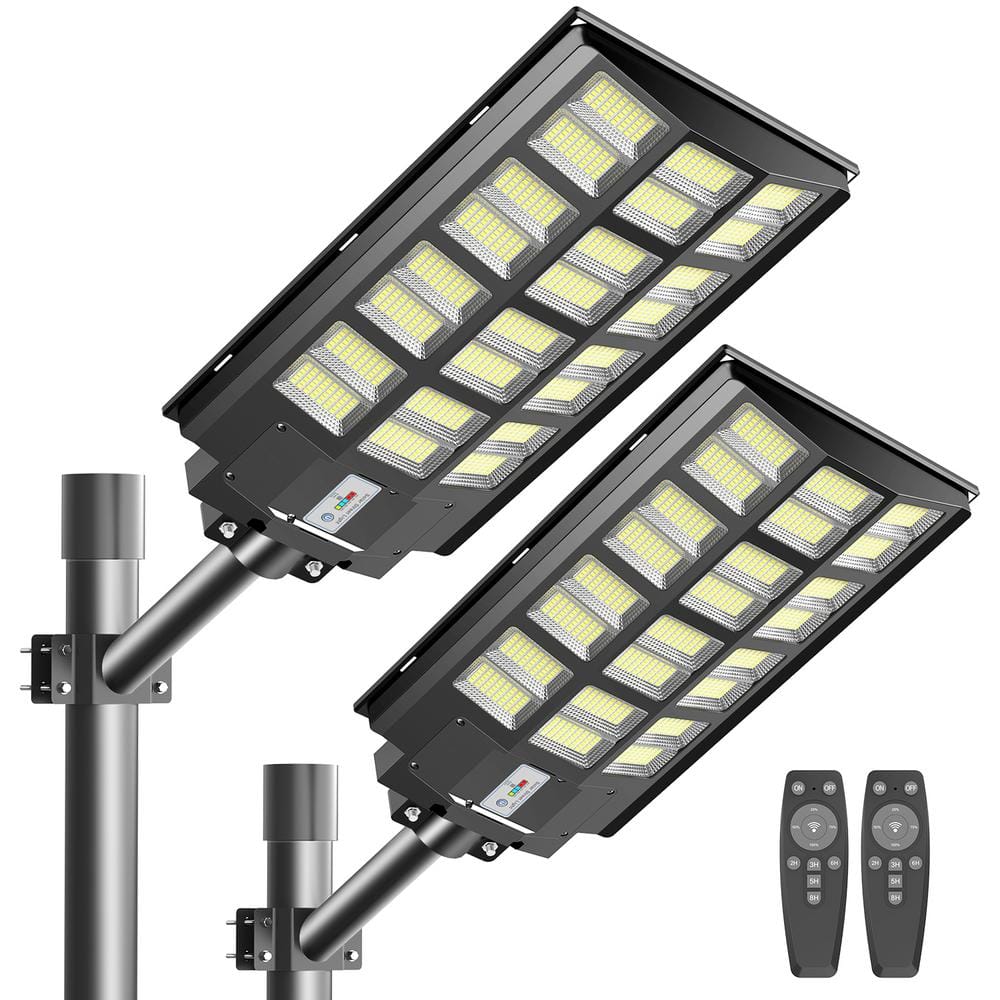 300,000 Lumens 240-Degree Black Motion Sensing Dusk to Dawn Integrated LED Flood Light (2-Pack) -  JAZAVA, HDBM1500-2