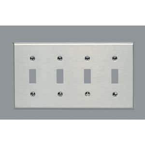 Stainless Steel 4-Gang Toggle Wall Plate (1-Pack)