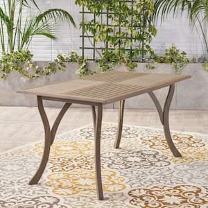 59 in. Rectangular Acacia Wood Outdoor Dining Table