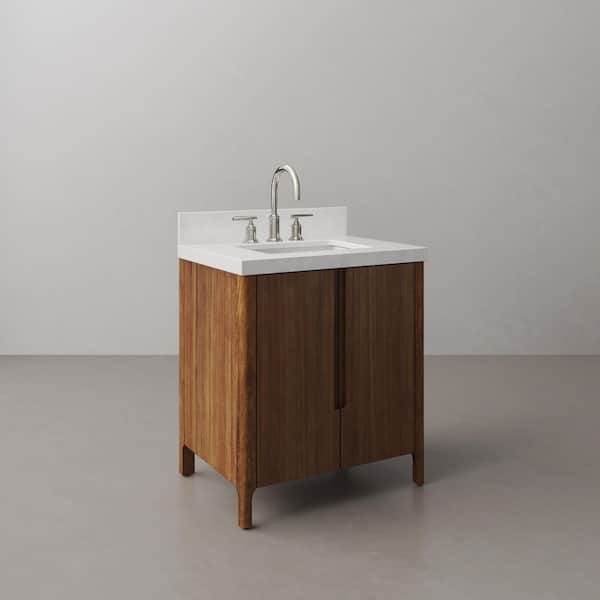 Sequoia 30 In. W x 22 in. D x 34.4 in. H Single Sink Bath Vanity in Mango Wood with White Quartz Top with Chrome Faucet