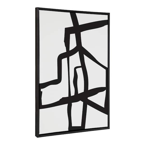 Kate and Laurel Sylvie "Bold Sophisticated Abstract Black Stroke" by the Creative Bunch Studio Framed Art Print 28 in. x 38 in.
