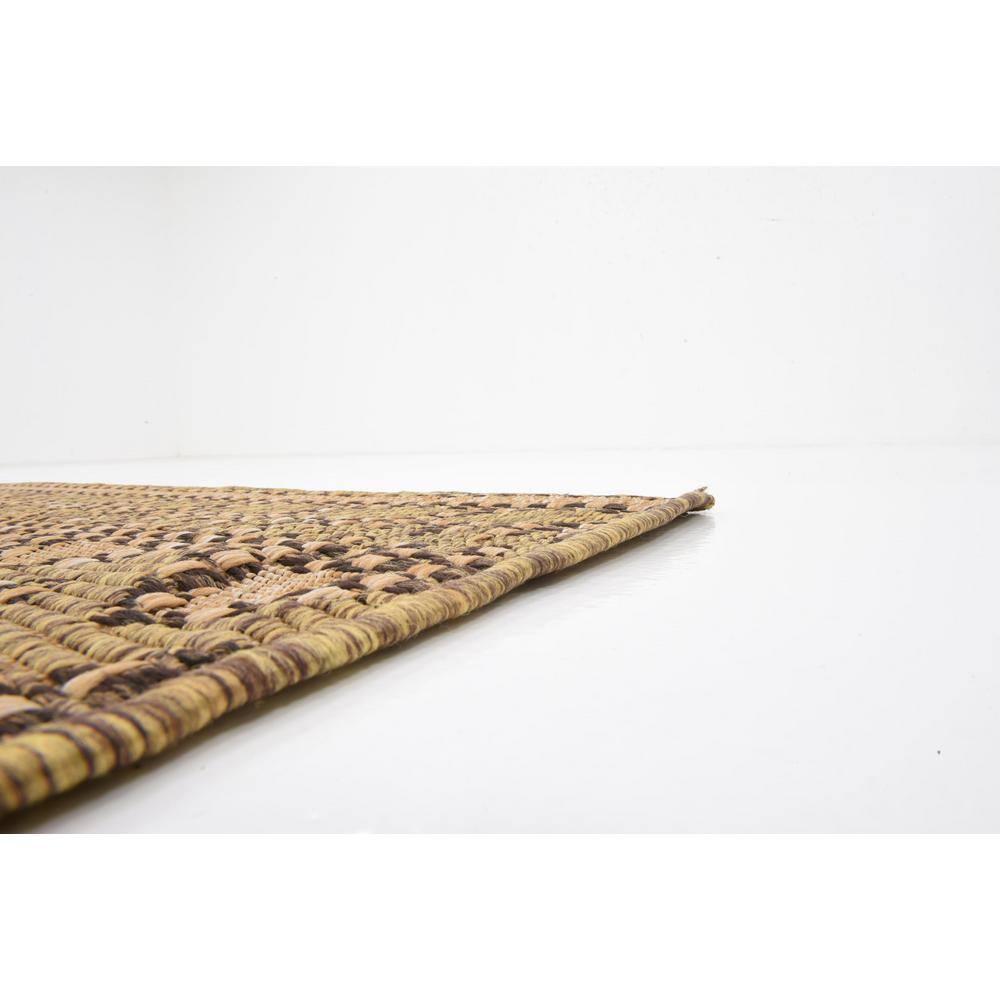 Light Brown 4' x 6' Synthetic Flat Woven Reversible Outdoor Rug