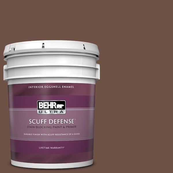 BEHR ULTRA 5 gal. #PMD-108 Double Chocolate Extra Durable Eggshell Enamel Interior Paint & Primer