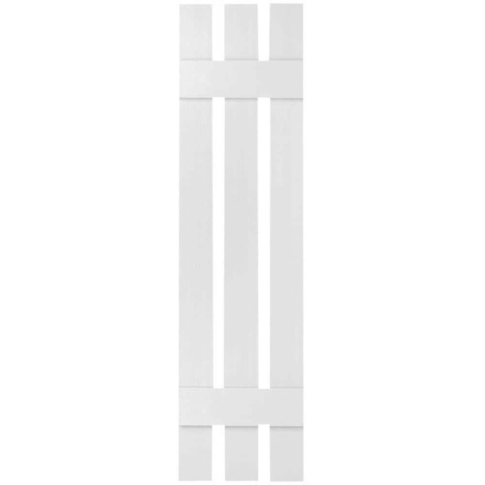 12" x 52" White Vinyl Board and Batten Shutters