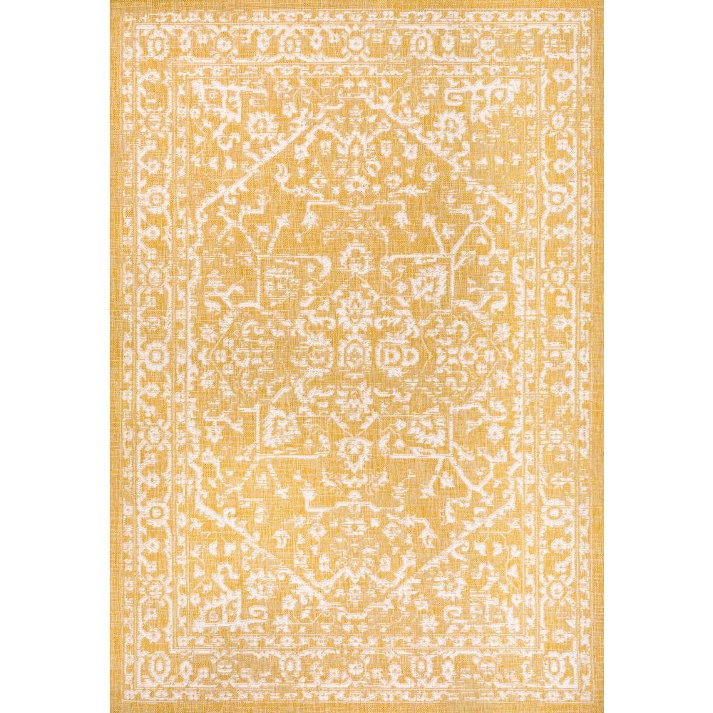 Malta Bohemian Medallion Gray 5x8 Indoor/Outdoor Area Rug